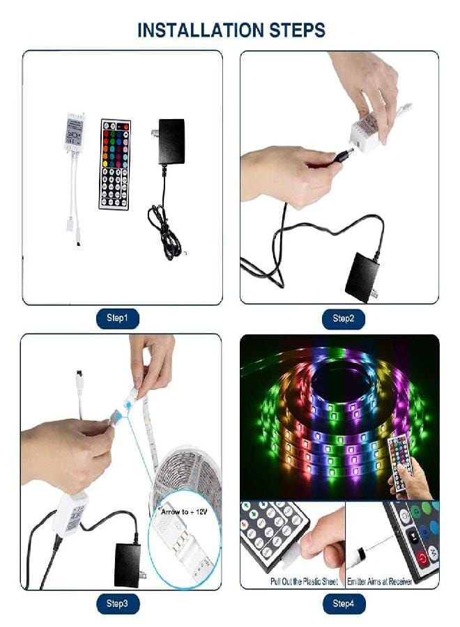 DAYBETTER Led Strip Lights 16.4ft Waterproof Color Changing Led Lights with Remote Controller - Image 4